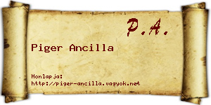 Piger Ancilla névjegykártya